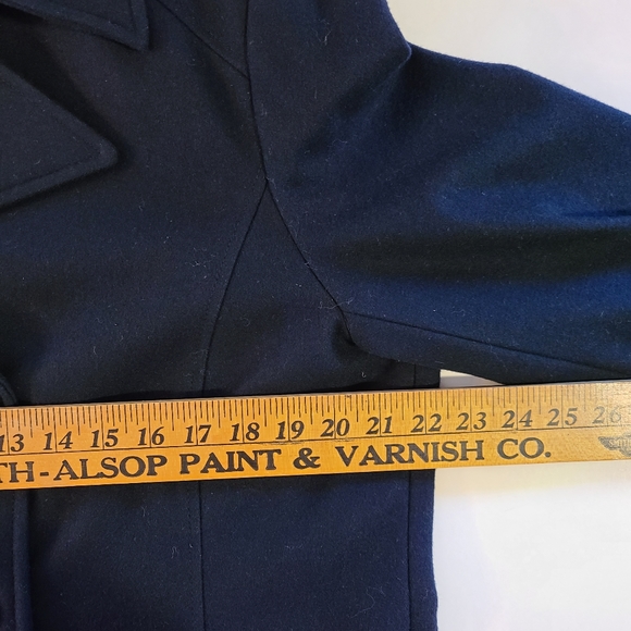 New York & Company Lined Wool Blend Navy Pea Coat 16 - Picture 10 of 11